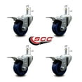 thumbnail image 2 of 3 Inch Solid Polyurethane Swivel 7/16 Inch Stem Caster Set with Total Lock Brake, 2 of 2