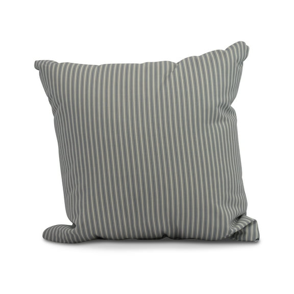 Simply Daisy, 20" x 20" Ticking Stripe Outdoor Pillow, Navy Blue