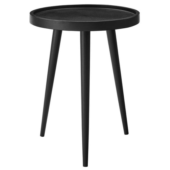 Coffee Sofa Side Table, Black, Wood, Round, Living Kitchen Cafe Bistro Hospitality Restaurant, Modern Contemporary HB36826