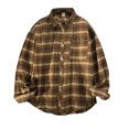 thumbnail image 3 of GigrtiJin Mens Oversized Trendy Shirt Striped Plaid Printed Lapel Long Sleeve Blouse Baggy Button Down Tops with Pocket, 3 of 6