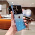 thumbnail image 1 of Techcircle Shockproof PU Leather Bling Glitter Cell Phone Case for Samsung Galaxy Galaxy S24 Ultra, Blue, 1 of 8