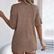 thumbnail image 4 of Cárdigan informal de punto para mujer, de talla grande, liso, con aberturas, de manga media, abrigo, camisa de poliéster para mujer, 4 of 7
