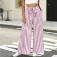 thumbnail image 6 of BODOAO Women's Floral Wide Leg Pants, Casual Summer Elastic Waist Lightweight Palazzo Trousers with Soft Draped Fabric, Loose Relaxed Fit and Pull On Design Shape Light Pink S, 6 of 6