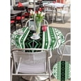 thumbnail image 5 of Outdoor Tablecloth with Umbrella Hole for Patio/Picnic/Party/Camping, Green Black Southwest Waterproof Table Cloth Round Cover Washable, Farmhouse Aztec Boho Ethnic Art (Dia 54"), 5 of 8
