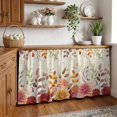 thumbnail image 3 of Red Orange Floral Fall Cabinet Curtain 28"Wx51"L,Dustproof Storage Cabinet Curtain with Self Adhesive Tape,Thanksgiving Eucalyptus Leaves Autumn Tall Pantry Cover Drape for Kitchen,Utility Closet, 3 of 9