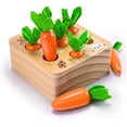 thumbnail image 1 of Ancaixin Montessori Juguetes para bebés de 6 a 12 meses Juguetes de madera para niños y niñas de 1 año Juguete educativo de cosecha de zanahorias para niños pequeños Clasificación de formas Rompecabez, 1 of 5