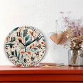 thumbnail image 2 of Yayeee 10" Wall Clock Battery Operated Quartz Round Silent Non-Ticking Home Decor, Beige Whimsical Leaves, 2 of 6