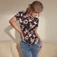 thumbnail image 3 of Balery Butterflies1 Body de cuello redondo de manga corta para mujer Tops de manga corta Tops básicos-Large, 3 of 7