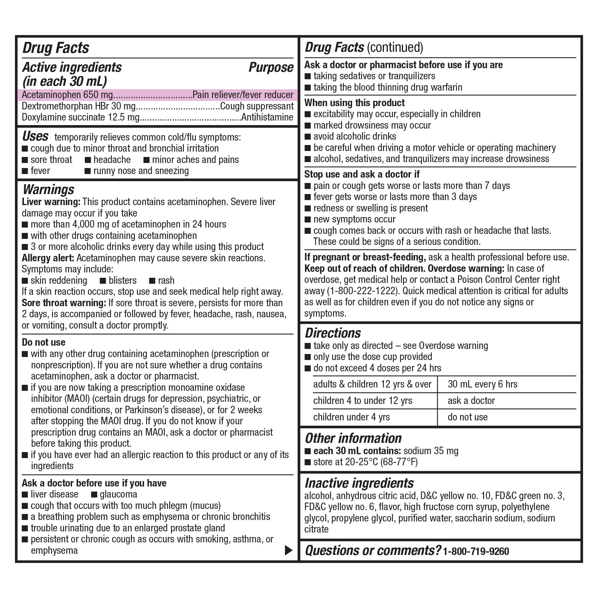 Equate Nighttime Cold & Flu Liquid Medicine, Cough & Cold Medicine, Original, 12 fl oz