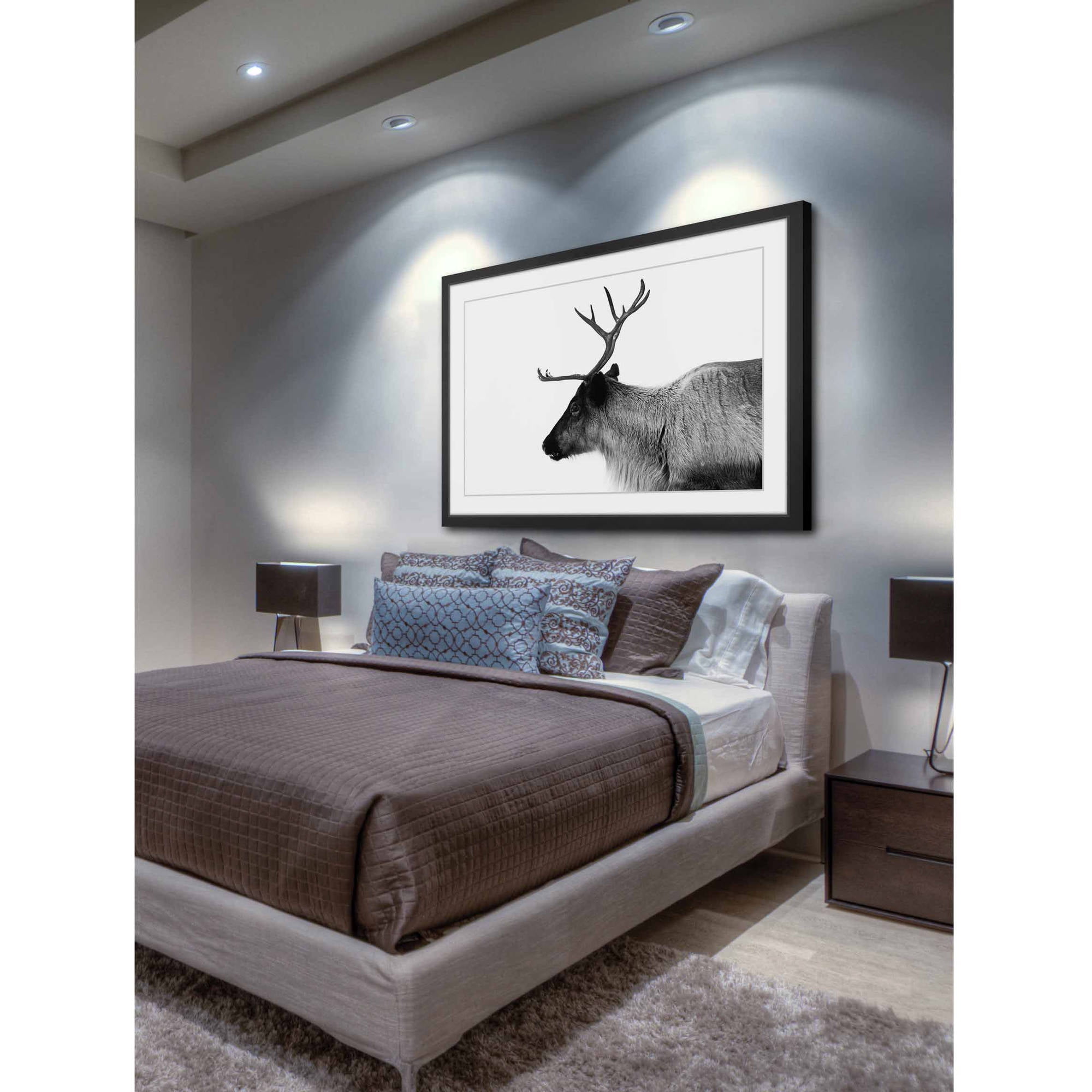 Antler Profile Framed Painting Print