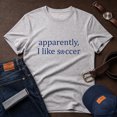thumbnail image 3 of Jollimate Apparently I Like Soccer Men's Graphic T-Shirt, Funny Soccer Fan Casual Short Sleeve Tee, Sports Lover Gift for Men, 3 of 6