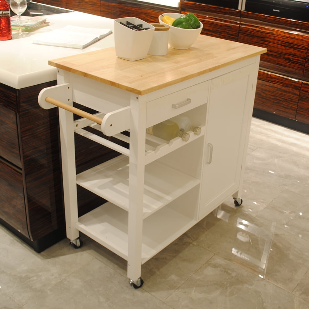 Kitchen Islands with Storage Drawers&Shelf, Wood Kitchen Storage