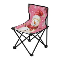 Outdoor Folding Chair 14.46x14.46x22.83 Inches, Camping Folding Chair Easy to Carry Ideal for Outdoor Picnics Camping Park Fishing Pink Christmas Lovely Snowman