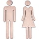 thumbnail image 1 of Juego de letreros adhesivos para baños de hombres y mujeres. Letrero moderno para baños de hombres y mujeres. Letreros para puertas de baños. Señalización para baños., 1 of 5