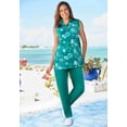 thumbnail image 3 of Woman Within Plus Size Sleeveless Polo Tunic, 3 of 5