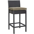 thumbnail image 2 of Modern Contemporary Urban Design Outdoor Patio Balcony Bar Stool Chair ( Set of Two), Brown, Rattan, 2 of 2