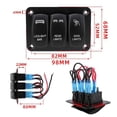 thumbnail image 2 of Car Boat 5 Pin 3 Gang Switch Toggle Panel, 2 of 5