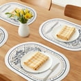 thumbnail image 2 of Unique Bargains Set of 6 Floral Leather Placemats for Dining Table Decor Flower, 2 of 6