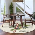 thumbnail image 4 of Candy Cane Area Rug, Merry Christmas Berry Leaf Winter Xmas Washable Large Circle Carpet, Non Slip Round Rug for Living Room/Bedroom/Dining Room/Home Office/Dorm, 4 of 9