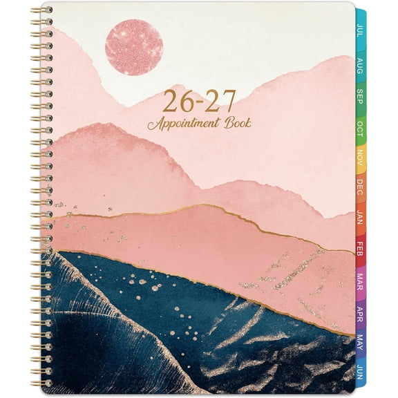 Appointment Book 2026-2027, Planner 2026-2027, 9" x 11" | Jul. 2026 - Jun. 2027, 2026-2027 Appointment Planner, Twin-Wire Binding Colorful Tabs Pocket