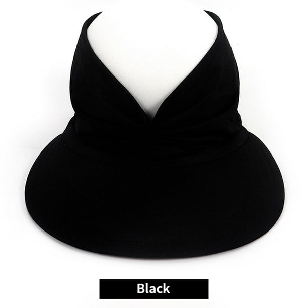 Visera de verano para mujer con tapa hueca gorra Casual para Camping en la Negro Hugo Sombrero de visera de verano