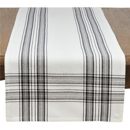 

Saro Lifestyle 6562.BK16108B 16 x 108 in. Plaid Pattern Cotton Table Runner Black