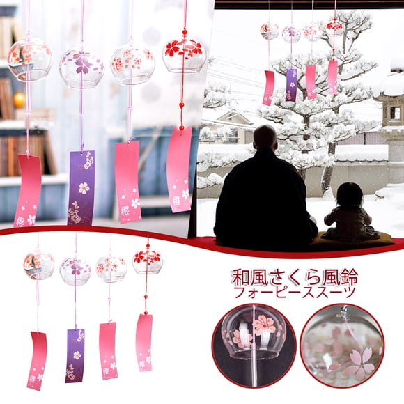 Cqxid Event & Party Under $10 Japanese Painted Holiday Bedroom Pendant Garden Decoration 4 PCS