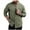 02-Army Green, variant on Ecqkame Mens Casual Tops Button Down Long Sleeve Cotton Beach Shirt Summer Fashionable Business Shirts with Pockets 01-Light Blue M