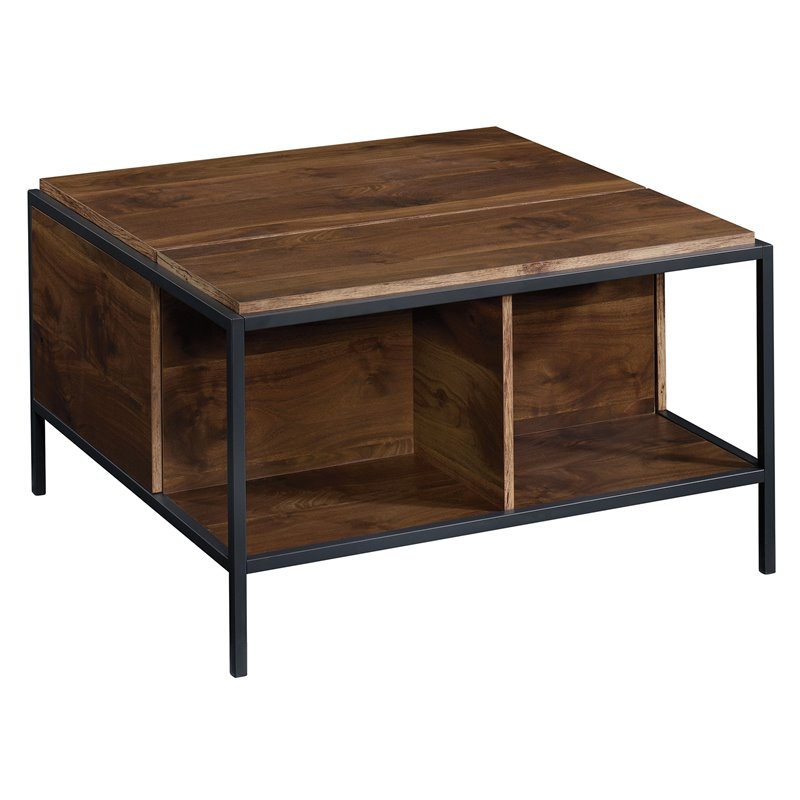 Sauder Nova Loft Engineered Wood and Metal Coffee Table in Grand Walnut