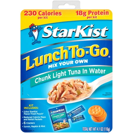 (4 Pack) StarKist Lunch To-Go, Chunk Light Tuna in Water, 4.1 Ounce