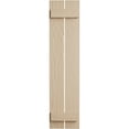 thumbnail image 2 of Ekena Millwork 11 1/2"W x 48"H Rustic Two Board Spaced Board-n-Batten Sandblasted Faux Wood Shutters (Per Pair), Primed Tan, 2 of 11