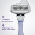 thumbnail image 4 of Flamingo Women's Razor Value Pack with Razor Handle and 5-Blade Razor Cartridges, Lilac, 6 Piece, 4 of 10