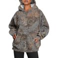 thumbnail image 2 of Women Camo Hoodie Print Oversized Fleece Sweatshirt Casual Pullover With Pockets, 2 of 5