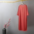 thumbnail image 4 of Camisa larga suelta vintage para mujer, camisa de manga 3/4, vestido, cárdigan, abrigo Eccomum Naranja L, 4 of 7