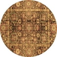 thumbnail image 1 of Ahgly Company Indoor Round Abstract Brown Modern Area Rugs, 8' Round, 1 of 4