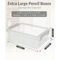 thumbnail image 2 of 6 Pack Extra Large Pencil Box, Plastic Pencil Case Crayon Box, Stackable Storage Boxes, Grey, 2 of 14