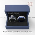 thumbnail image 3 of 3pc Couples Wedding Ring Sets His And Hers Women Sterling Silver Blue Moissanite and men Wedding Bands Together With Ring Gift Jewelry Box, 3 of 6