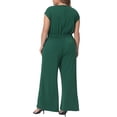 thumbnail image 4 of DARING DIVA Women's Plus Overall Rompers with V Neck and Sleeveless Design 4XL Green, 4 of 6