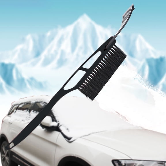 LWVITH Long Handle Scraper With Brush Deicing Shovel With Brush, Auto Snow Brush Scraper Combo 17" Long Unbreakable ABS Handle for Cars, Trucks, SUVs