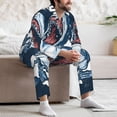 thumbnail image 7 of Lsque Shark Pattern Long Sleeve Pajama Set for Men - Soft 2-Piece Sleepwear and Loungewear Set with Pockets, Comfy Nightwear-X-Large, 7 of 7
