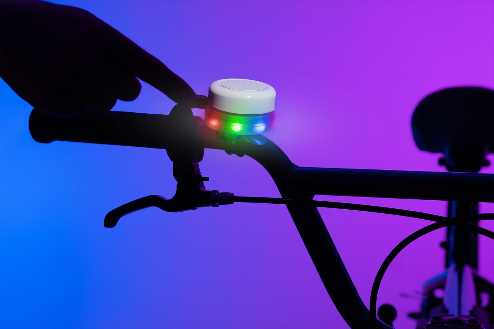 Brightz BellBrightz Bicycle Bell with Multicolor Twinkling LEDs, 1.5 in x 4 in x 7 in , White