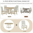 thumbnail image 5 of Harper & Bright Designs Indoor Furniture 5 Piece Farmhouse Acacia Sturdy Frame Dining Table with Chair Natural, 5 of 14