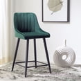 thumbnail image 2 of SAFAVIEH Helga Square Mid Back Counter Stool, Malachite Green/Black, 2 of 12