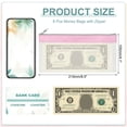 thumbnail image 2 of 8.5x4 Inch Money Bags with Zipper, 8Pcs Clear Cash Deposit Bank Pouch Envelopes Check Wallet for Coin Cosmetics Invioce Bill, Pink, 2 of 6