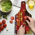 thumbnail image 3 of 31st Birthday Cutting Board, Colorful Vibrant Party Set up Presents Candles Flags Party Rain, Decorative Tempered Glass Cutting and Serving Board, Wine Bottle Shape, Multicolor, by Ambesonne, 3 of 5