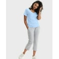 thumbnail image 4 of Hanes Perfect-T Women's V-Neck Cotton T-Shirt Light Blue 2XL, 4 of 5