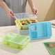 thumbnail image 4 of Juego de cajas de fiambreras de plástico de plástico dividido de 3 | 4 compartimentos, a prueba de fugas, apta para microondas, multicolor | 850ml cada una • Recipientes portátiles y apilables para, 4 of 7