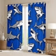 thumbnail image 2 of YST Shark Blackout Curtains for Bedroom Living Room, Marine Life Curtains, Blue And White Cartoon Shark Window Curtains & Drapes for Kids Boys, Nautical Ocean Theme Window Treatments 42"X90", 2 of 5