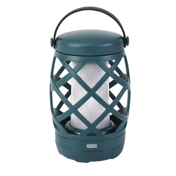 Ozark Trail 100 Lumen LED Flame Lantern, Gravity Sensor Flicker Light, Teal Rain