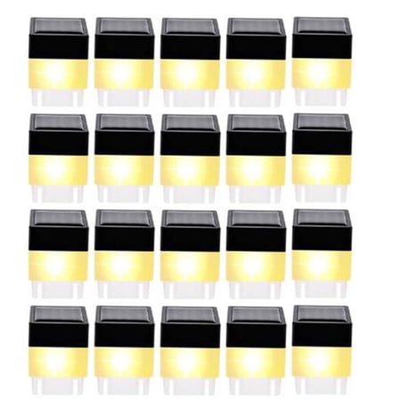 20PCS Solar Post Light 2x2" Outdoor Waterproof Garden Step Fence Gutter Cap Lamp